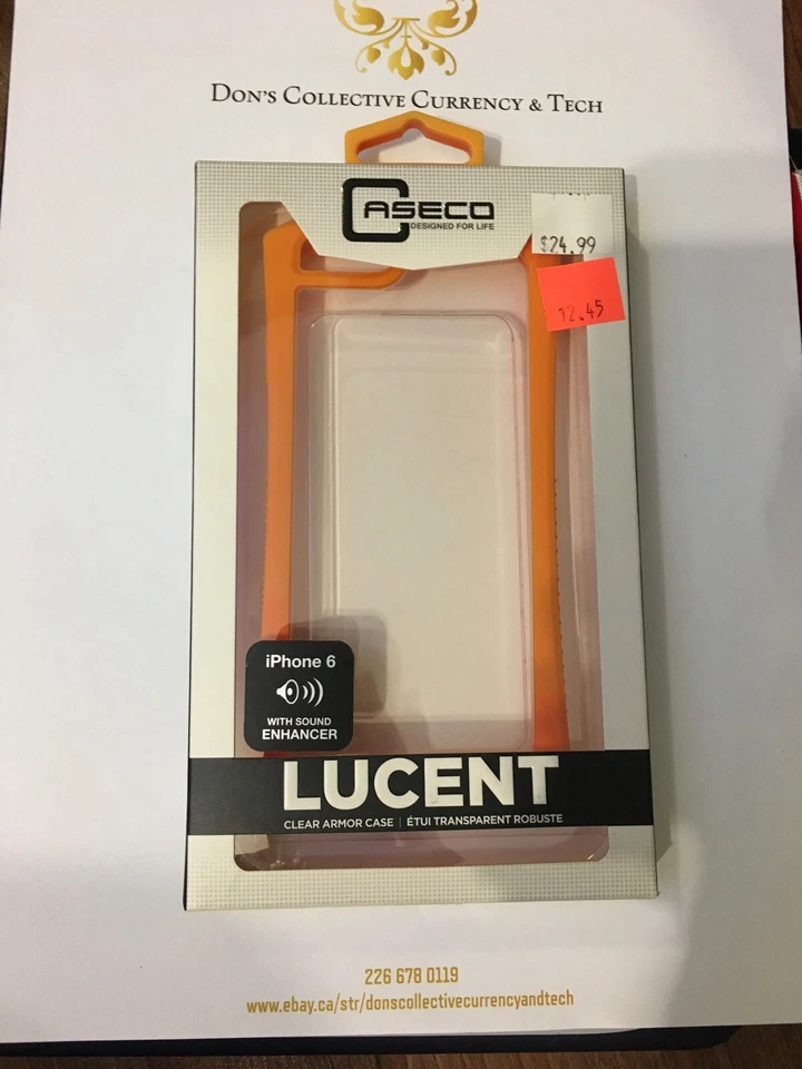 Caseco Lucent Clear Armor Case For IPhone 6/6s - Clear/Orange - Image 1 of 2