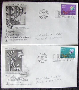 2 different FDC UNITED NATIONS INTERNATIONAL TELECOMUNICATION UNION, NY 1965. - Picture 1 of 1