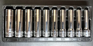 SNAP ON 310TSM 10-Pc 1/2" Drive 6-Pt. Metric Flank Drive® Deep Socket Set USA - Picture 1 of 7