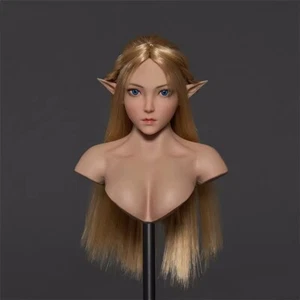 Cabeza de 1/6 ELF tallada pelo largo dorado claro largo para cuerpo pálido PHICEN femenino de 12" - Imagen 1 de 2