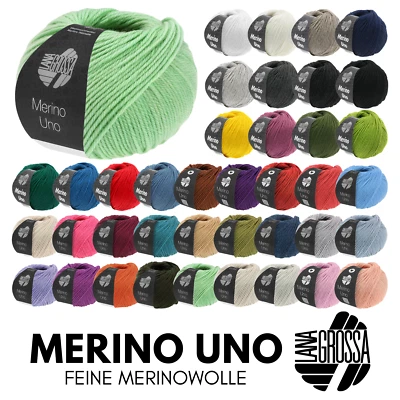 Lana Grossa MERINO UNO 50 g extrafeine Merinowolle mit Superwash-Ausrüstung 125m - Bild 1 von 4