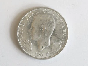 Silbermünze von 1946, Luxemburg, 100 F, Jean Vu Letzeburg (Johann der Blinde) - Picture 1 of 2