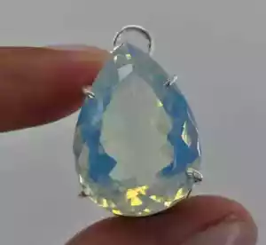 Ciondolo bicolore naturale 96 ct+ pera welo opale argento massiccio 925 pietra preziosa sfusa - Foto 1 di 5