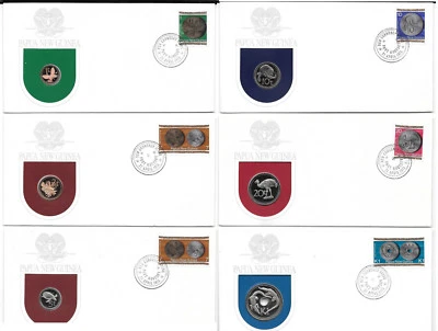 PAPUA NEW GUINEA 1975 6 Coin Proof Set + Commemorative Stamp B3 - Image 1 of 4