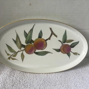 Vtg. 1961 Royal Worcester England Peaches Porcl."Evesham Gold" 12" Oval Platter - Picture 1 of 9