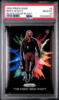 2024 Prizm WWE Bray Wyatt Black Color Blast PSA 10 Gem - Image 1 of 2
