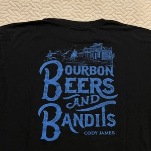 Camisa Hombre Cody James Western Gear - Bourbon Beers and Bandits Negra XL Camiseta - Imagen 1 de 4