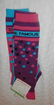 NWT Little Miss Matched 3 Single Colorful Funny Cool Knee HighbSock Ages 10-110 - Image 1 of 2