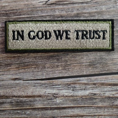 In God We Trust Christian Biker 90s Morale  Embroidered Iron on Patch - Image 1 of 2