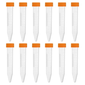 10ML Plastic Centrifuge Tubes, 100Pcs Conical Test Tube with Screw Caps, Orange - Imagen 1 de 7