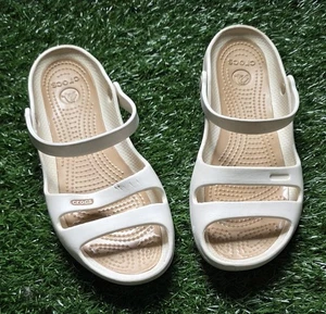 Crocs Cleo II sandali zoccoli sandali comodi cinturino taglia 9 leggi - Foto 1 di 9