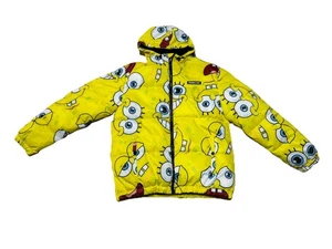 Members Only x Nickelodeon SpongeBob Puffer Jacket Yellow Full Zip Mens L - Bild 1 von 24