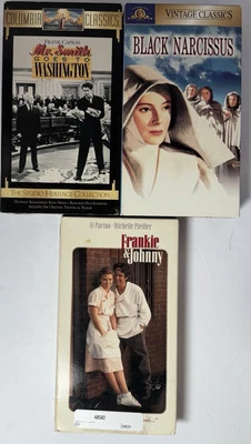 VHS Movies  Black Narcissus, Frankie & Johnny, & Mr Smith Goes To Washington Foto 1 de 2
