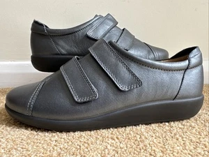 Hotter Leap Leather Shoes UK 7 EXF EU 41 Midnight Metallic Extra Wide Fit - Picture 1 of 10