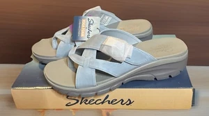 Skechers Damen-Sandalen blau Schnallenriemen lockere Passform Yoga-Schaum Größe US 8,5 - Bild 1 von 5