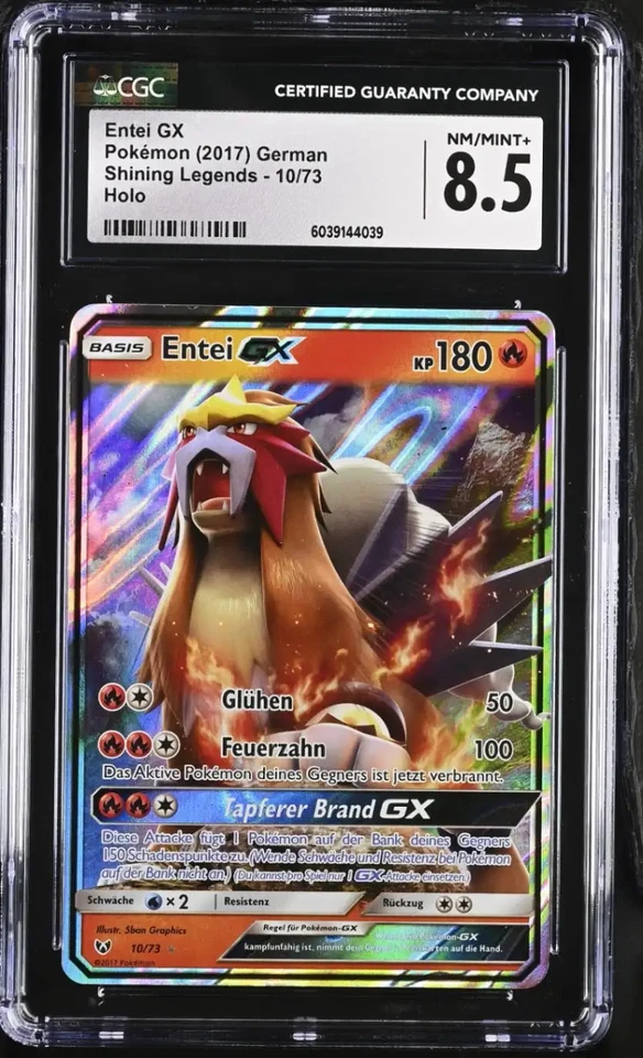 Pokemon Entei GX 2017 German Shining Legends Holo CGC 8.5 Card Game 10/73 - Bild 1 von 1