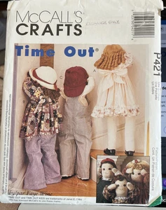 McCalls Crafts P421 Sewing Pattern Time Out Dolls - Picture 1 of 4