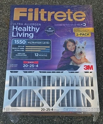 3M Filtrete Allergen Reduction Deep Pleat Filter Slim Fit 20" x 25" x 4" 2-pack - Image 1 of 2