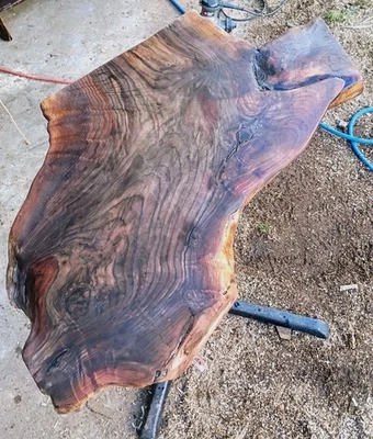 Losa de mesa de nogal negro borde vivo 40" L X 23 1/2" W X 2 1/4 de grosor Foto 1 de 4