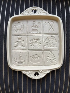 1992 braune Tasche Steinzeug Shortbread Weihnachten Keksform Pfanne - Bild 1 von 2