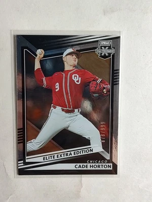 2022 PANINI ELITE EXTRA EDITION CADE HORTON 878/999 BASEBALL CARD #7 - Image 1 of 2