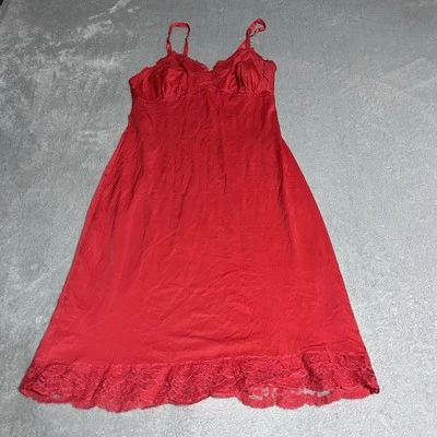 Sexy camisón lencería de nailon de encaje rojo 32 vintage Kayser sin mangas para mujer años 60 Foto 1 de 4