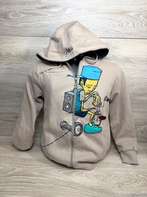 ВЕРХНЯЯ ИГРОВАЯ ПЛОЩАДКА ДВЕНАДЦАТЬ ЗЕРЕН РЕДКАЯ БЕЖЕВАЯ ТОЛСТОВКА С КАПЮШОНОМ - SAM FLORES - размер маленький - Изображение 1 из 4