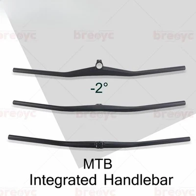  Rialzo bici mtb in fibra di carbonio manubrio integrato monoforma 2 gradi   - Immagine 1 di 4