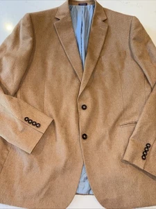 Stafford Blazer Uomo 48L Tan 100% Capelli Cammello Vestibilità Classica Giacca Monopetto - Foto 1 di 6
