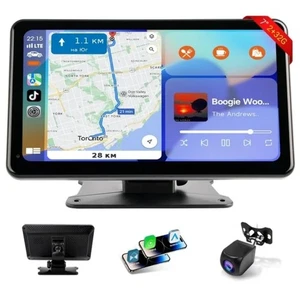 Tragbarer kabelloser Apple Carplay Bildschirm für Auto, 7 Zoll Autoradio Kabelloses Auto... - Bild 1 von 7