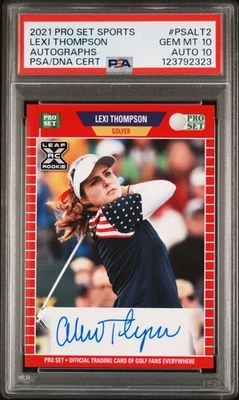 GEM MINT PSA 10 DNA 10 2021 LEAF PRO SET AUTOGRAPHS PSALT2 LEXI THOMPSON ROOKIE - Image 1 of 2