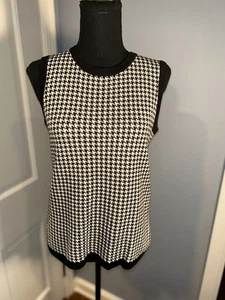 St. John Sport Houndstooth Crew Neck Sweater Vest, Sz Small - Picture 1 of 7