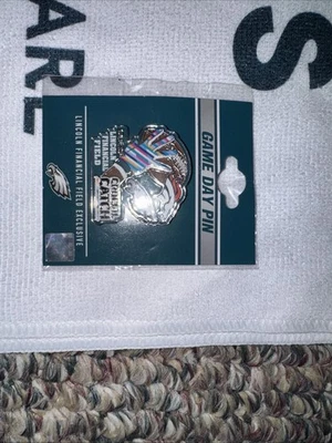 2025 PHILADELPHIA EAGLES GAME DAY PIN VS DENVER BRONCOS 10/5/25 With Towel - Image 1 of 3