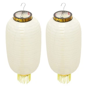 2 Pcs Waterproof Folding Lantern Silk Fabric Decorative Lanterns Asian - Picture 1 of 12
