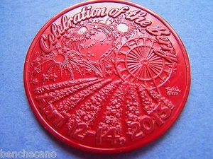 2013 PONCHATOULA STRAWBERRY FESTIVAL Red Aluminum Doubloon - Picture 1 of 2