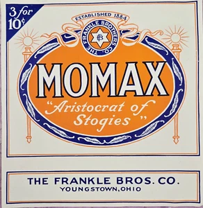 Caja de cigarros Momax Stogie etiqueta Aristócrata de Stogies Frankle Bros Youngstown Ohio - Imagen 1 de 4