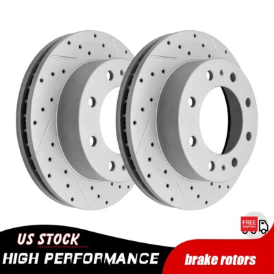 Front Drilled Brake Rotors for GMC Chevy Sierra 2500 HD Silverado Savana Express - Image 1 of 4