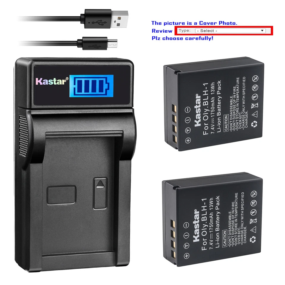 Cargador LCD de batería totalmente decodificado Kastar para Olympus OM-D EM1 Mark III MARKIII Foto 1 de 4