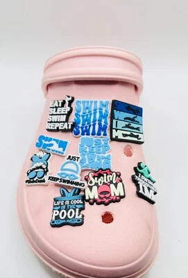 Swimming Charms Fits Crocs SET OF 10 Shoe Clog Charms Real UK Seller 🇬🇧