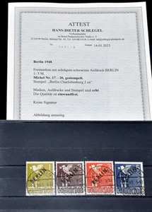 BERLÍN Michel Nº 17-20 EXCELENTE estampado central Charlottenburg nuevo certificado BPP - Imagen 1 de 4