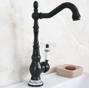 Oil Rubbed Brass Deck Mounted Bathroom Faucet Basin Vanity Sink Mixer Tap 8nf656 - Picture 1 of 7