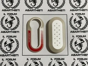 ABARTH 500 595 695 PUNTO 100% original key cover Fiat Abarth White Race - Picture 1 of 3