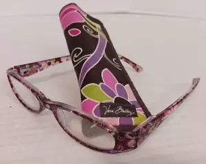 Vera Bradley Retired Purple Punch Kimberly Reader Eyeglasses/Case FREE SHIPPING - Picture 1 of 3