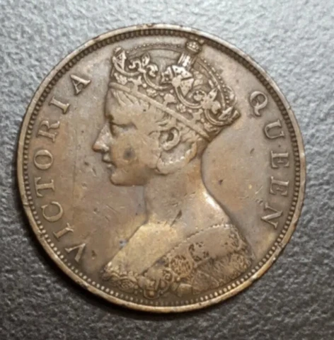 1866 Hong Kong 1 Cent Old Queen Victoria Coin VF Cleaned Details KM 4.1 Cover