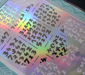 Nail Art Vinyl Maniküre Schablone Leitfaden Zahlen Buchstaben Stil Spitze Aufkleber JV217 - Bild 1 von 2