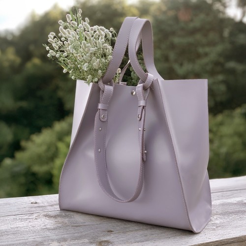 COACH Borsa a mano donna in pelle tracolla per donna lilla shopper lavanda tote borsetta