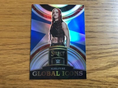 2023 Panini WWE Select Alba Fyre Global Icons Silver Prizm very faint line back - Image 1 of 2