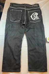 VTG COOGI Jeans Sz 40x30 Mens Black Pants Wide Y2K 90s Baggy RARE Embroidered - Picture 1 of 23