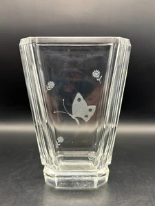 Antico vaso Kosta Glasbruk farfalla firmato Elis Bergh 5 7/8"x4"x2 1/4" RARO! - Foto 1 di 23