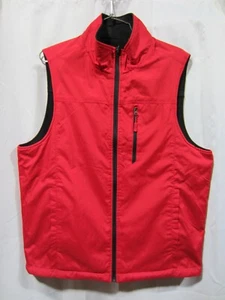 NEW Izod Reversible Polyester Fleece Wind Soft Shell Vest Red Black Men's Small - Picture 1 of 8